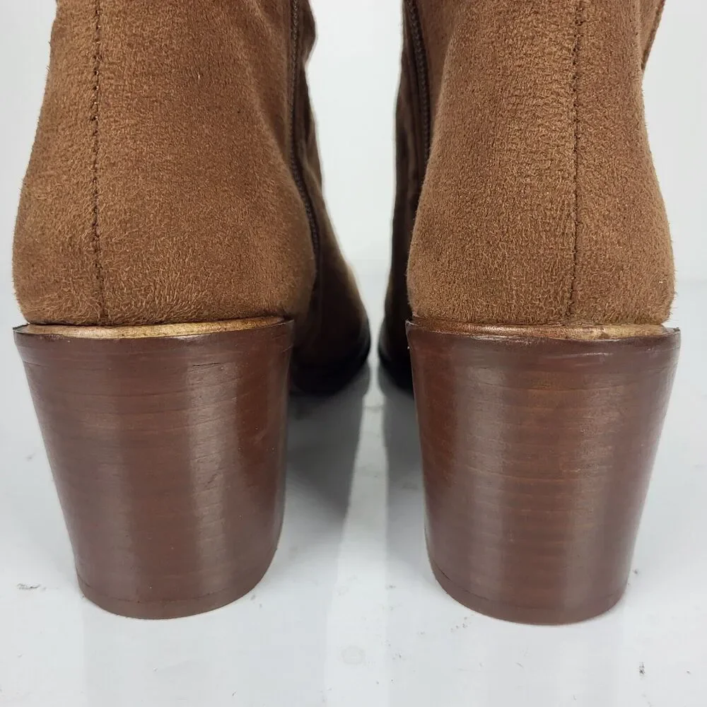 Seychelles Paradise City Leather Over the Knee Boots Brown Size 8